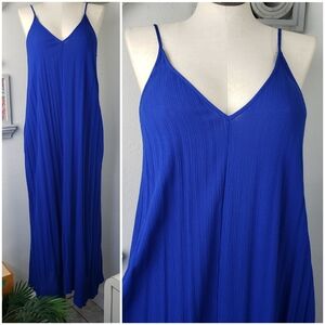 Treasure & Bond Maxi Royal Blue Crinkle Pockets Loose Fit sz Large